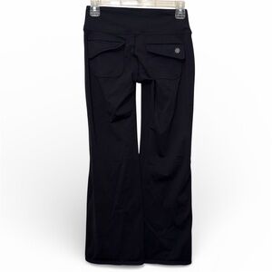 Athleta Fusion Pants Black, Low Rise, Flap Pockets Back, XSP, Extra Small Petite